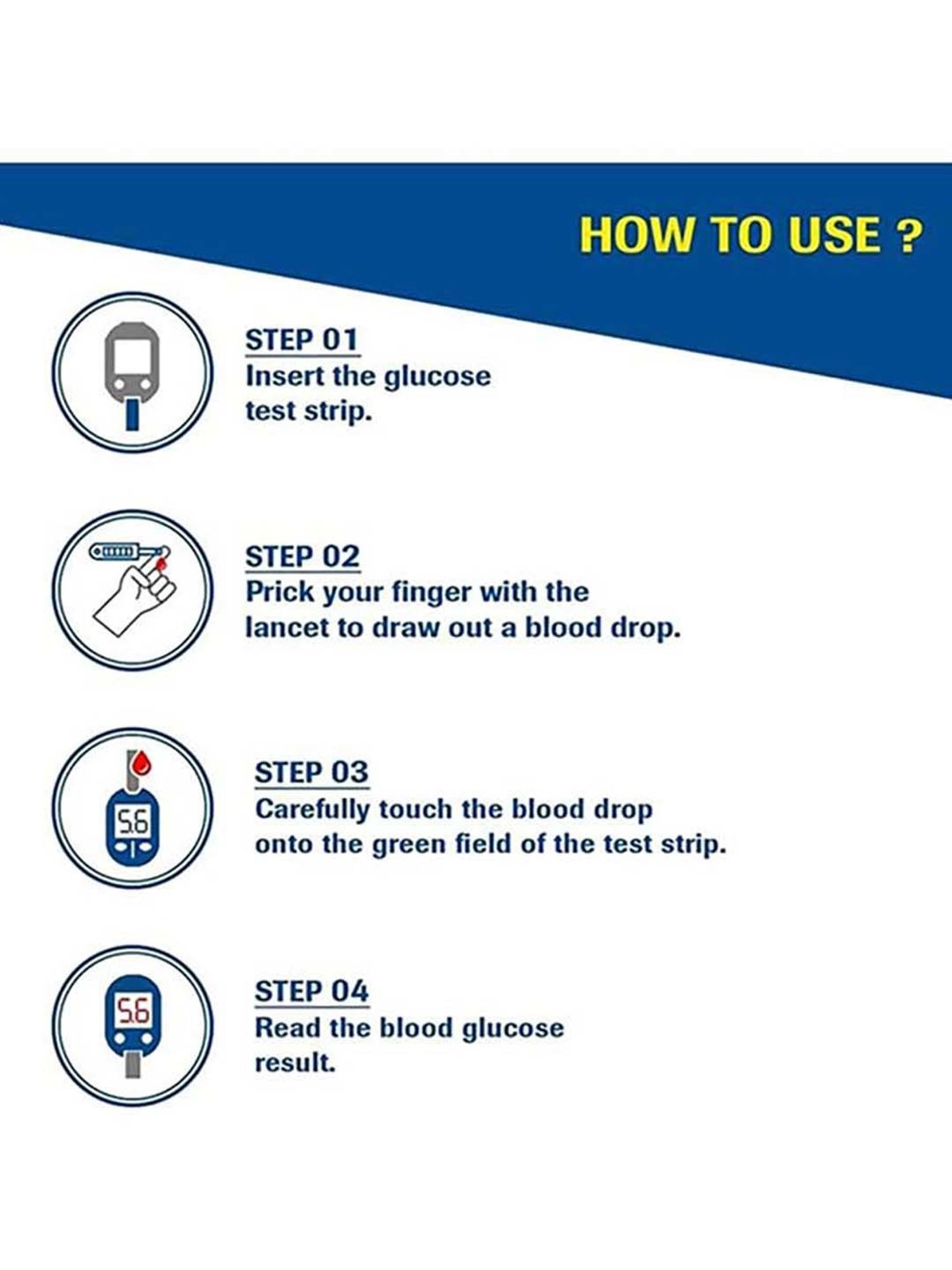 Accu Chek Guide Blood Glucose Test Strip - 50 Piece (White)
