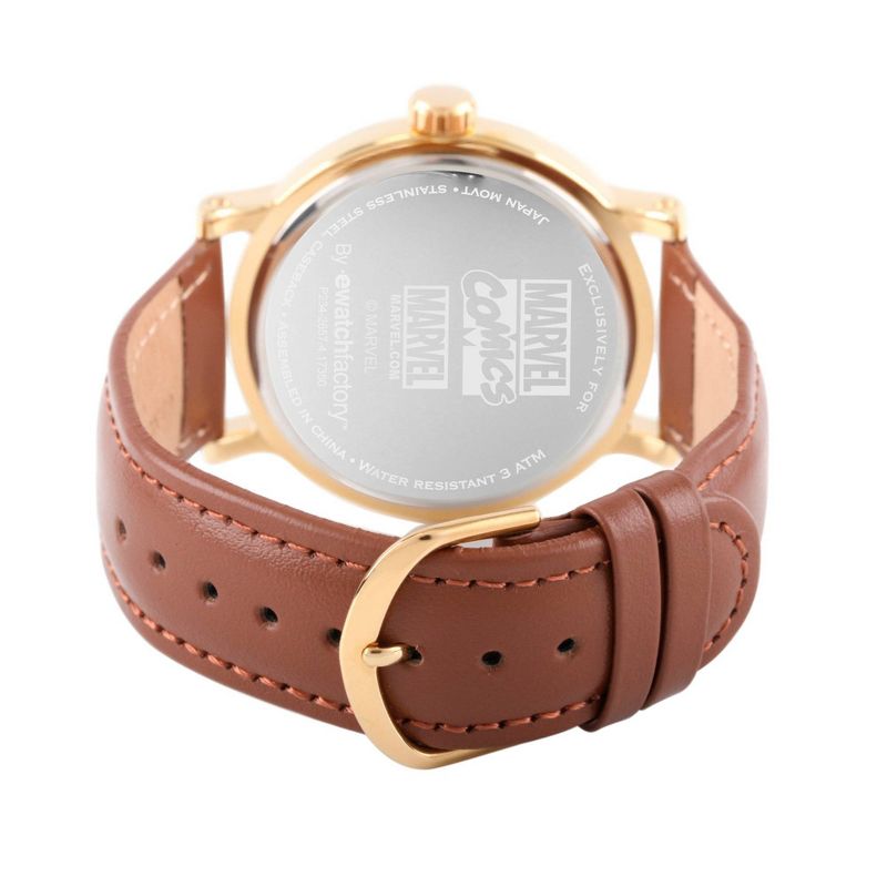 Men's Marvel Comics Gold Alloy Vintage Watch - Brown