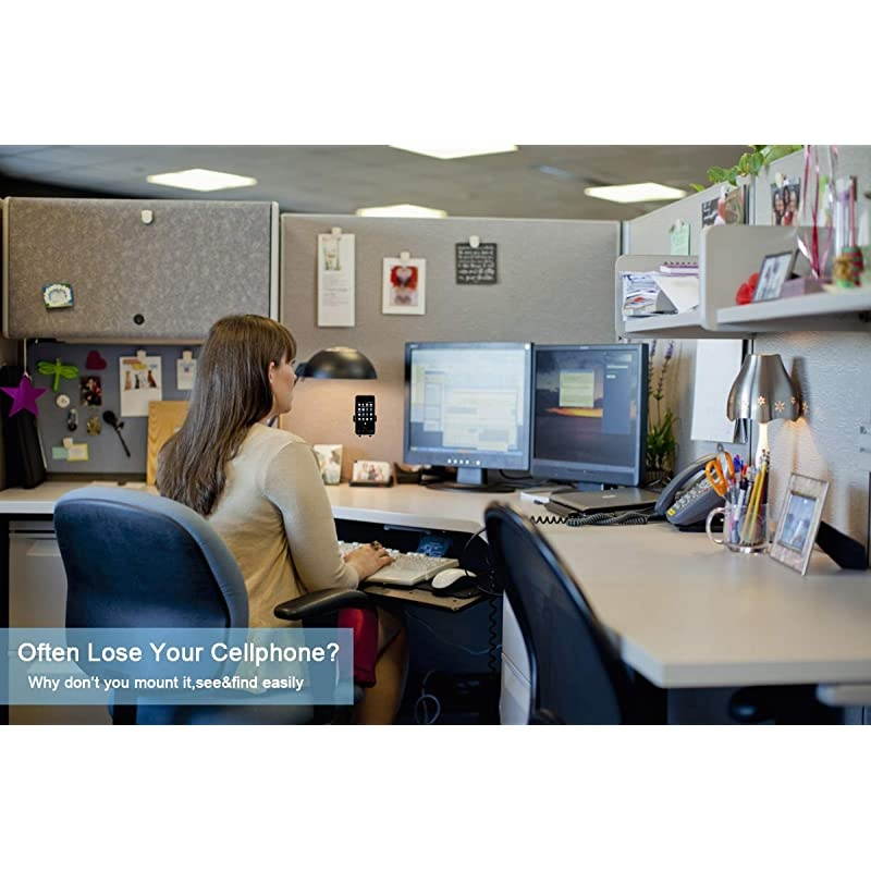 Phone Holder Wall Mount with 3M VHB Adhesive Strips Phone Charging Holder Compatible for iPhone Samsung Smartphone and Most Other Cellphones