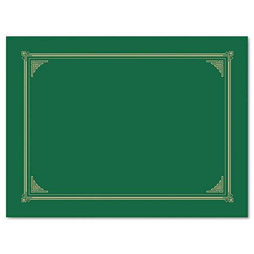 Geographicsamp;reg; Certificate/Document Cover, 80lb Linen, 12 1/2 x 9 3/4, Green, 6/PK
