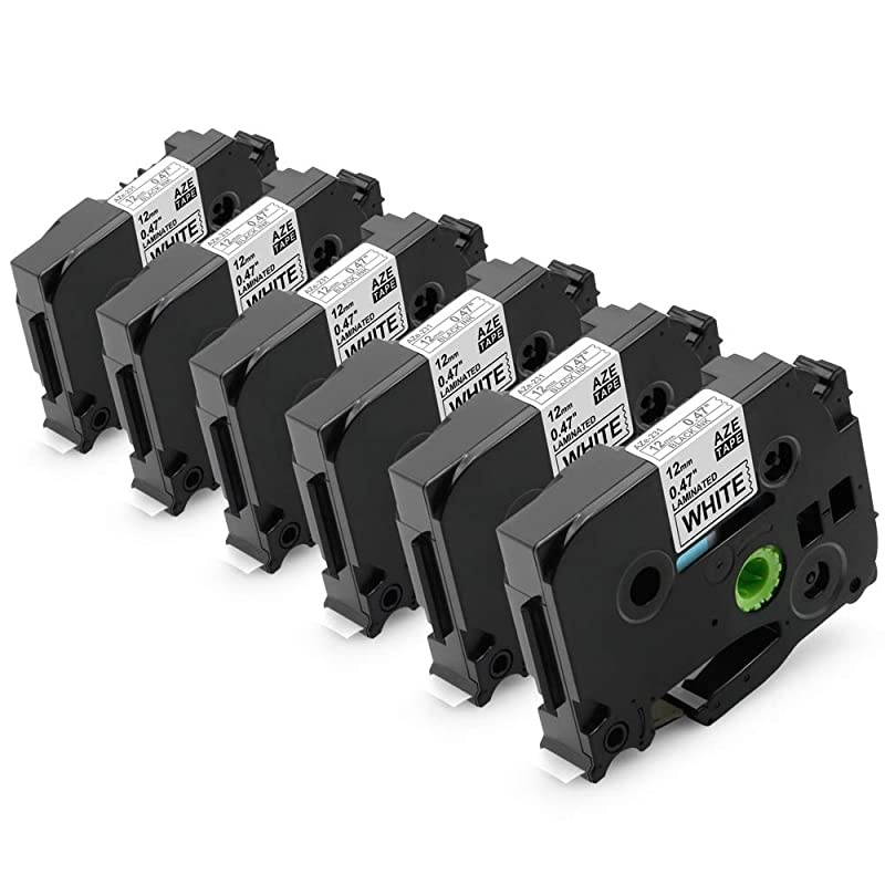 Compatible Label Tape Replacement for Brother TZe231 TZ231 Laminated Black on White 047quot x 26212mm x 8m Work with PTouch Label Maker Model PT D210 1290 H100 H110 D200 6 Pack