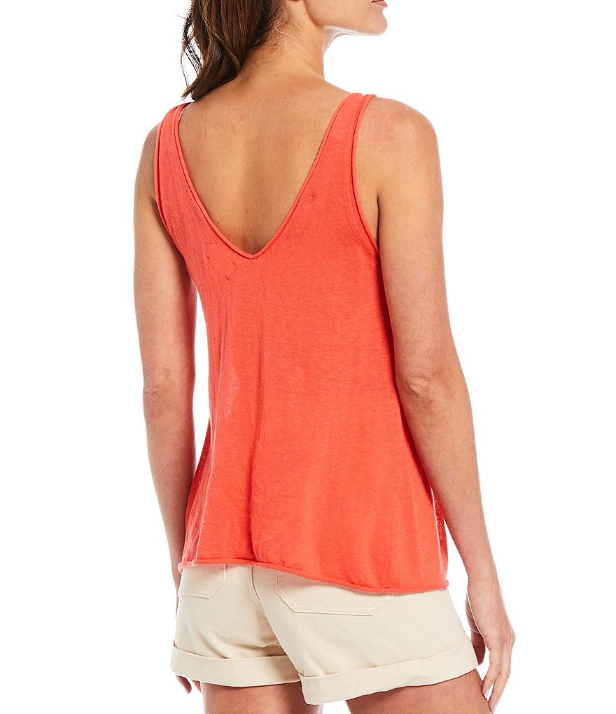 Every Knit V-Neck Pullover Cotton Blend Tank