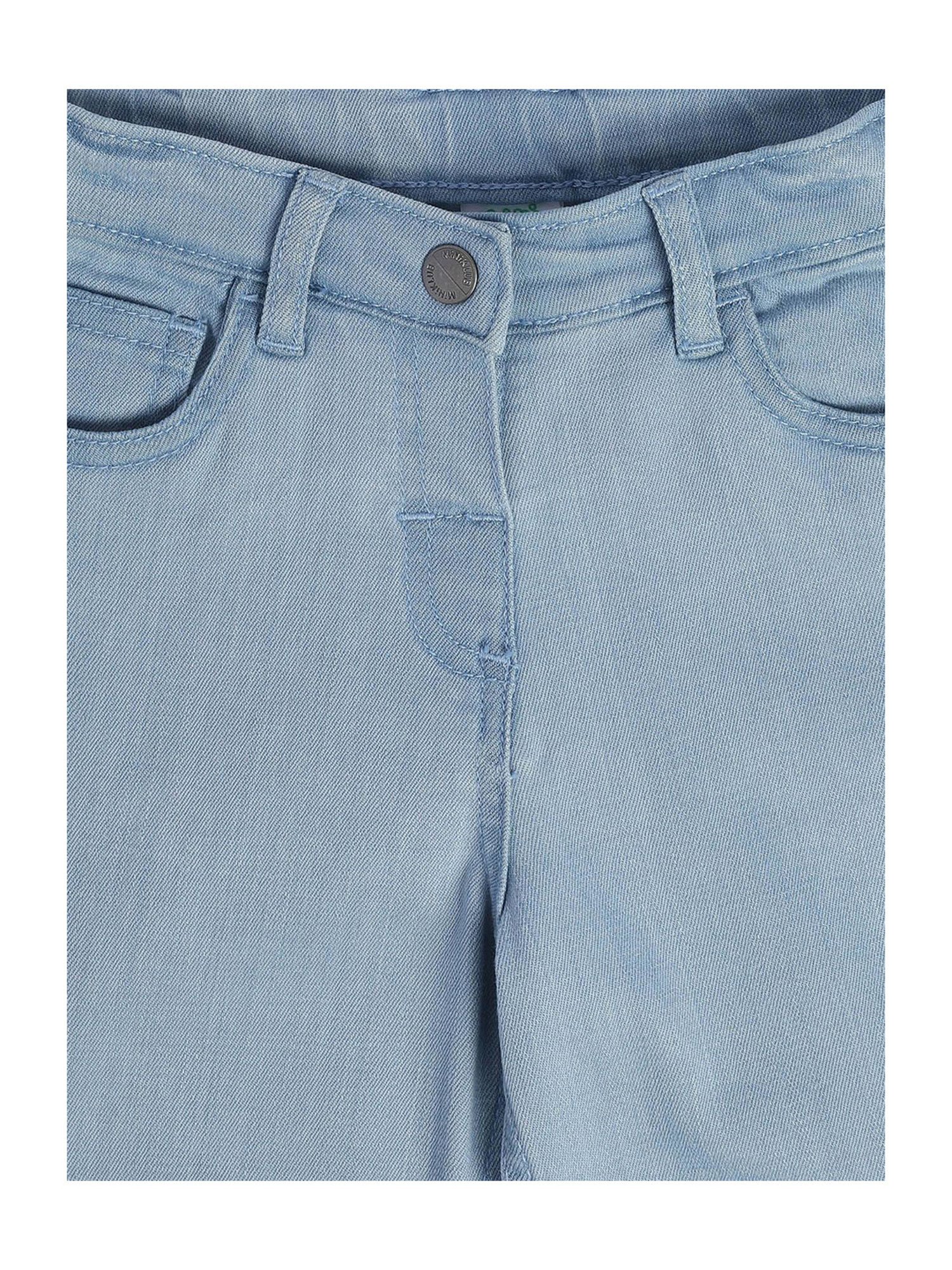 MINIKLUB Girls Blue Solid Denim Pants