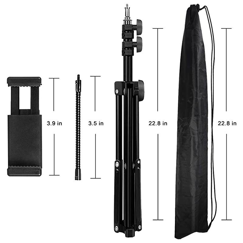 Phone Tripod,  22.8" to 67" Flexible Phone Tripod Stand with Phone Holder for Recording Video/Streaming/Vlogging/Live Broadcasting