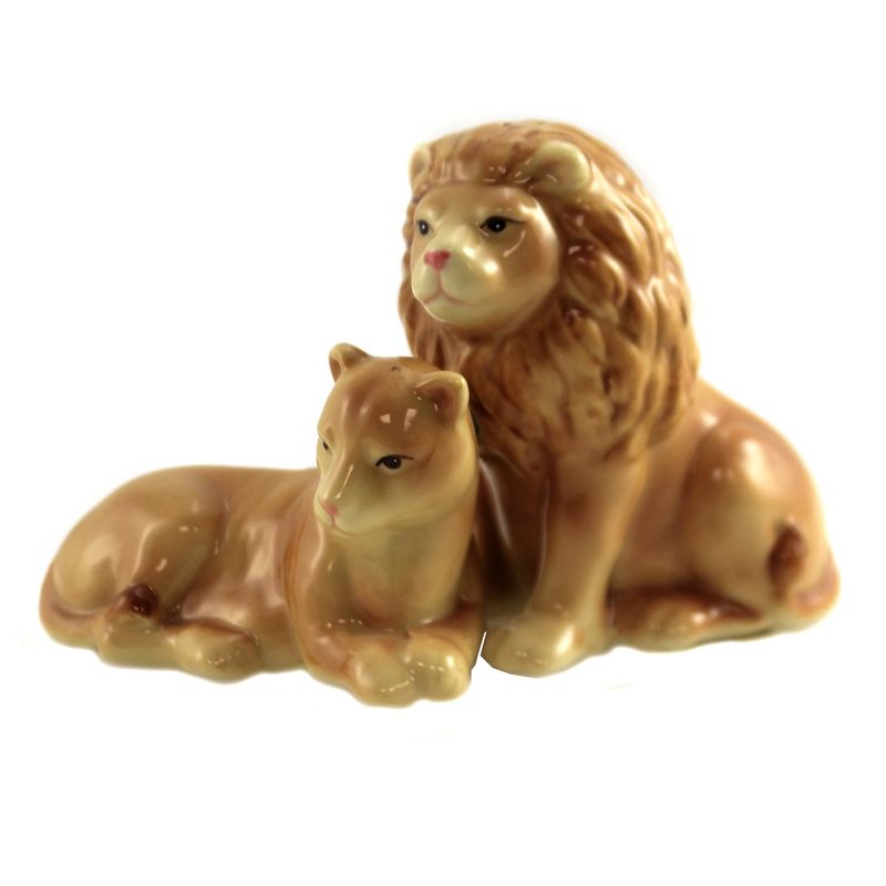 Tabletop 3.5" Magnetic Lion Salt Pepper Set/2 Safari Zoo Menagerie Shaker Pacific Trading  -  Salt And Pepper Shaker Sets