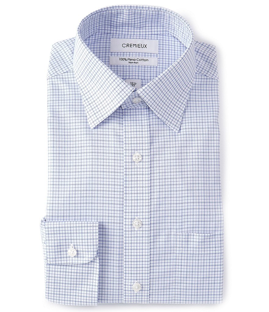 Cremieux Non-Iron Classic Fit Spread Collar Graphic Checked Dress Shirt