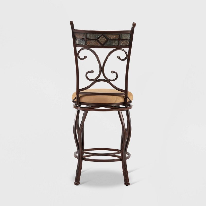 Boraam Industries Beau Swivel 24" Counter Height Barstool - Black/Gold