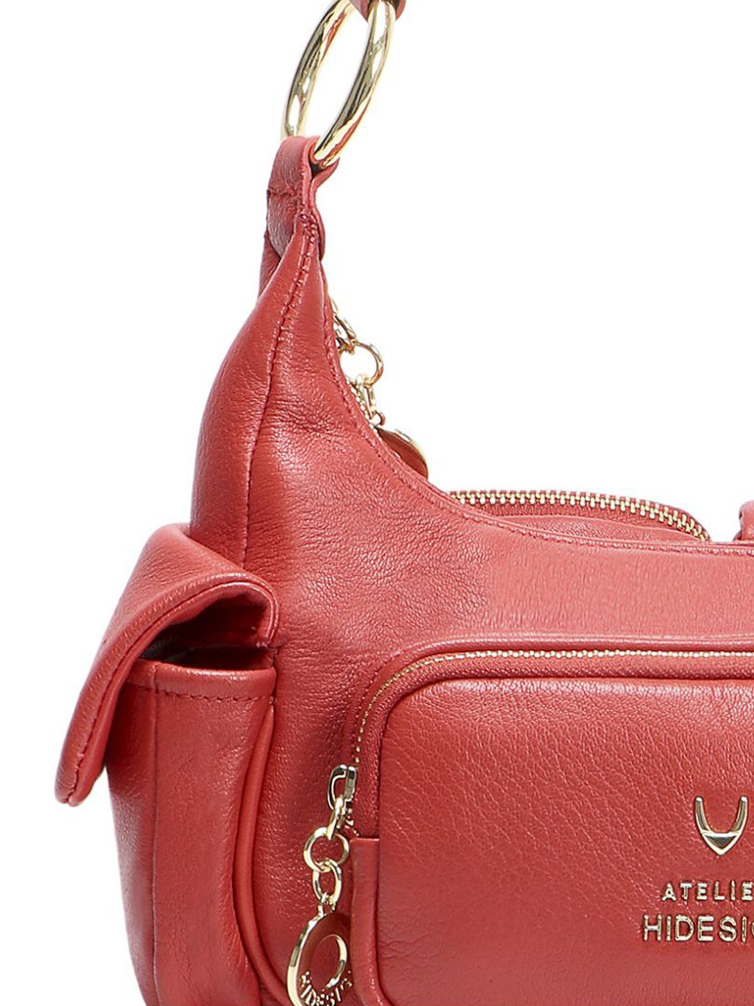 Hidesign Atelier Callas 03 Red Leather Solid Shoulder Handbag