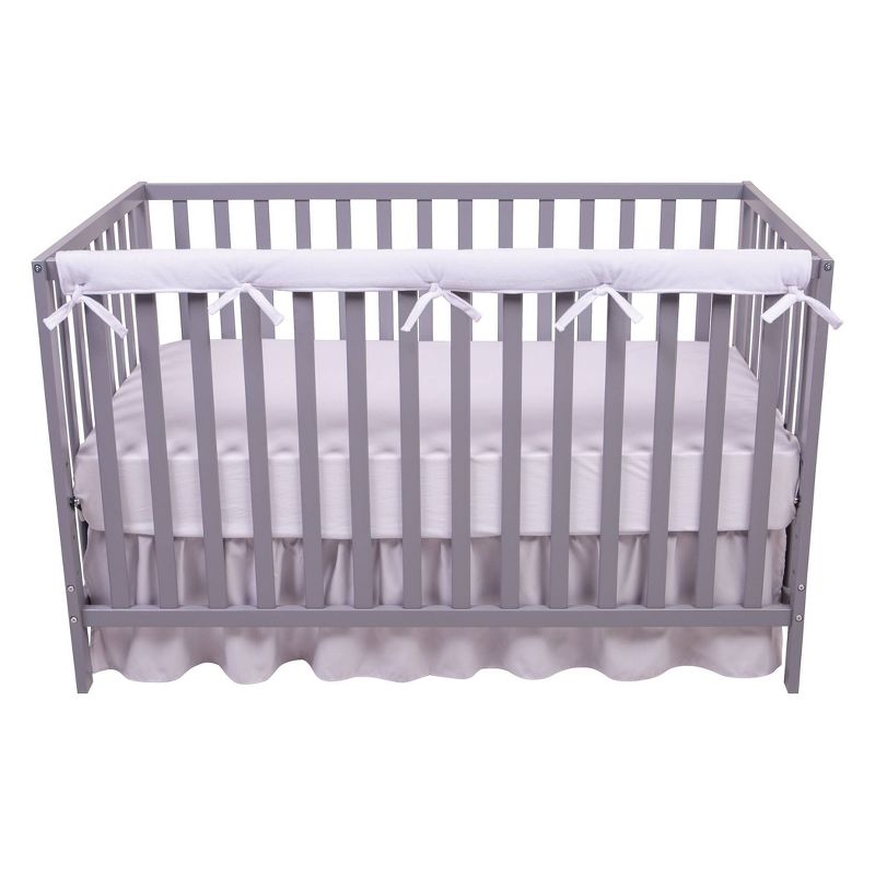 Trend Lab Short Gray Fleece Narrow Crib Rail Cover