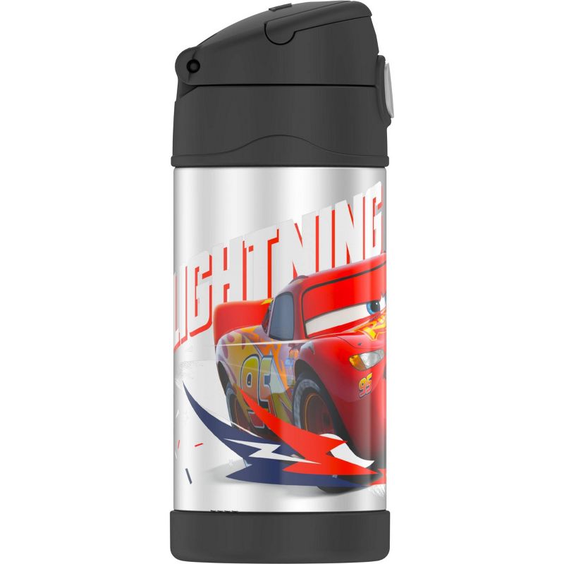 Thermos Cars 12oz FUNtainer Water Bottle - Black/Silver