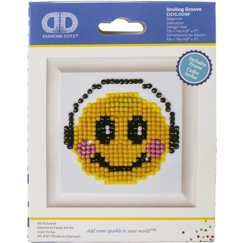 Diamond Dotz Diamond Embroidery Facet Art Kit 3"X3"-Smiling Groove W/Frame