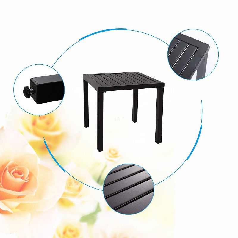 3pc Patio Dining Set with Small Square Table & 360 Swivel Padded Arm Chairs - Captiva Designs