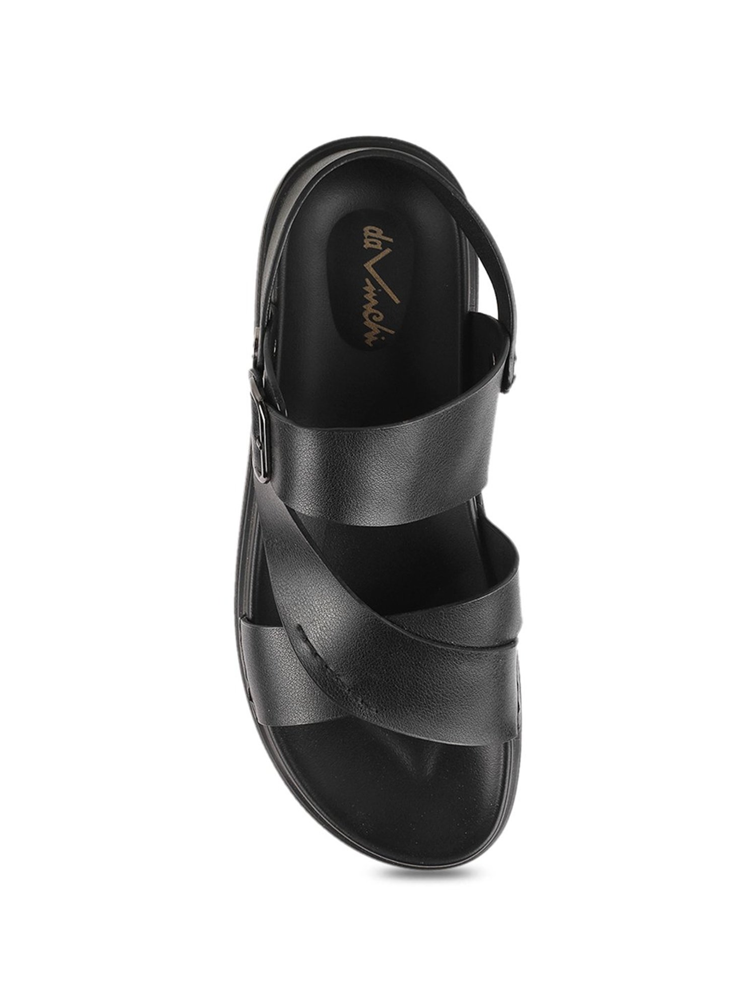 Da Vinchi by Metro Men's Black Sling Back Sandals