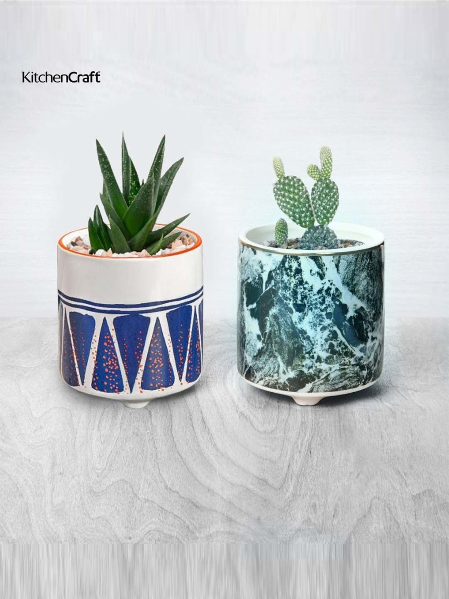 KitchenCraft 2-Piece Multicolor Medium Indoor Decorative Planter Set