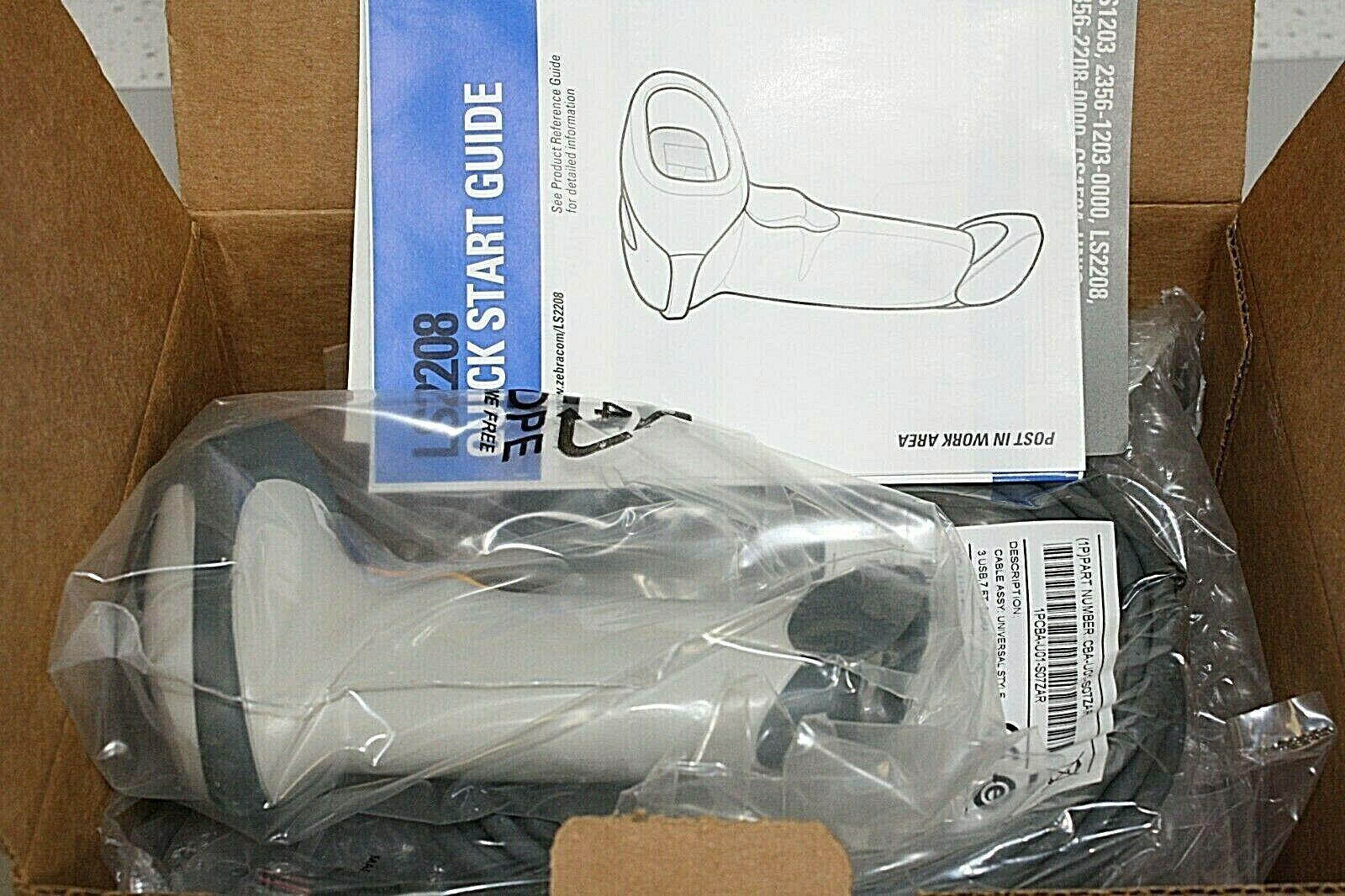 NEW Motorola Zebra Symbol LS2208 USB Barcode Scanner Kit (LS2208-SR20001R-NA)