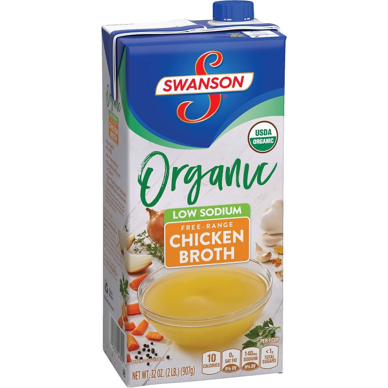Swanson Organic Low Sodium Free Range Chicken Broth - 32oz