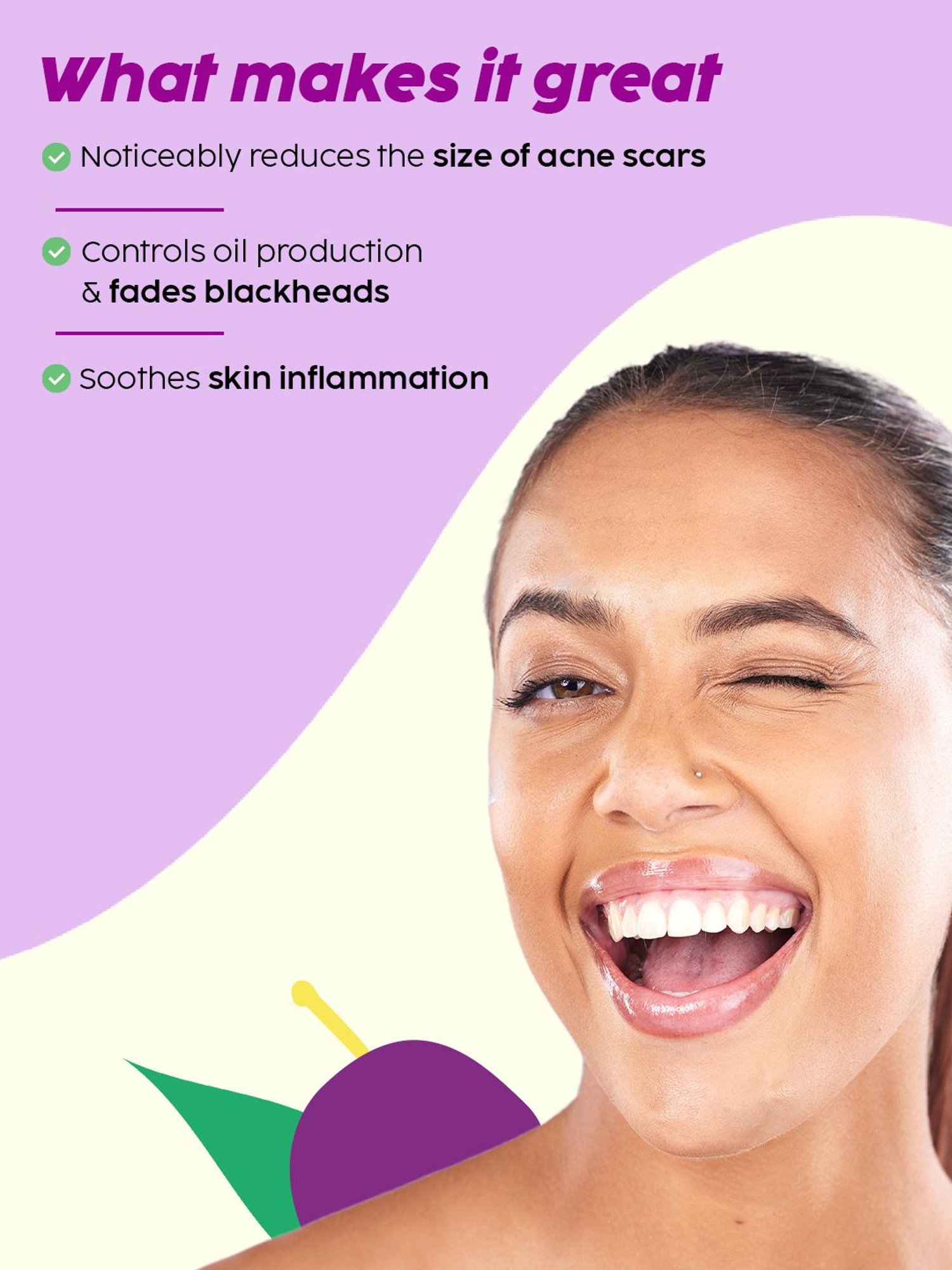 PLIX THE PLANT FIX Jamun Active Acne Smoothie Moisturizer & Acne Marks Treatment Dewy Serum Combo