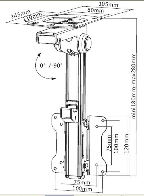 Impact Mounts
FOLDING CEILING TV MOUNT BRACKET LCD LED 13 -27 TVs