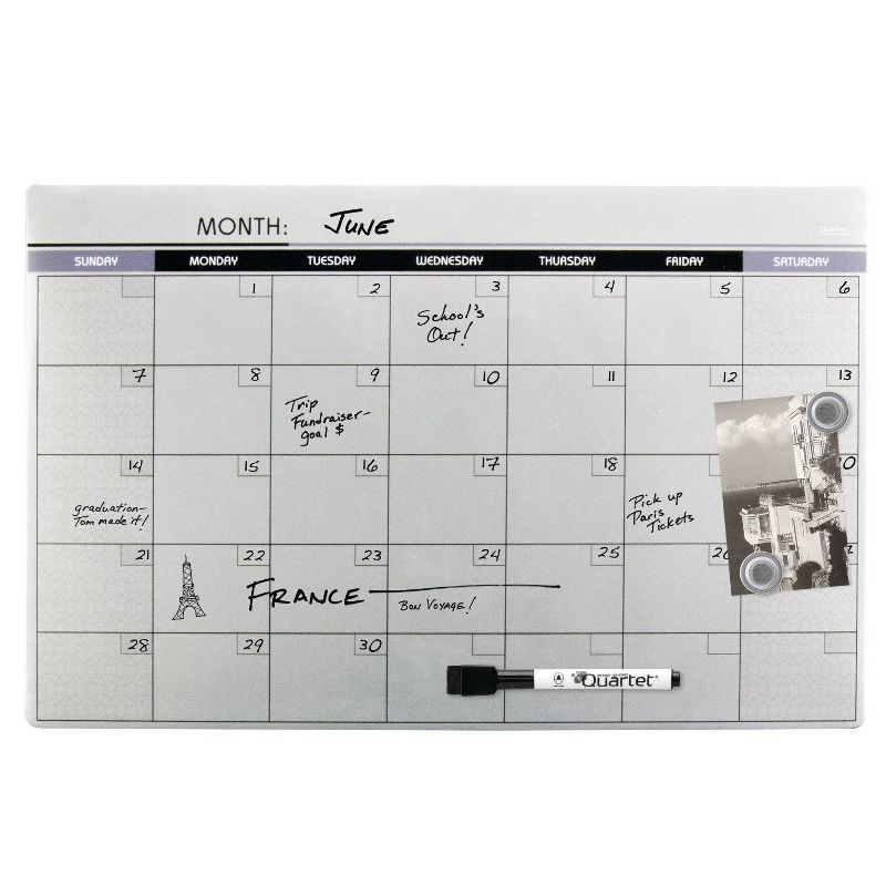 Quartet 11" x 17" Frameless Magnetic Dry Erase Calendar Board