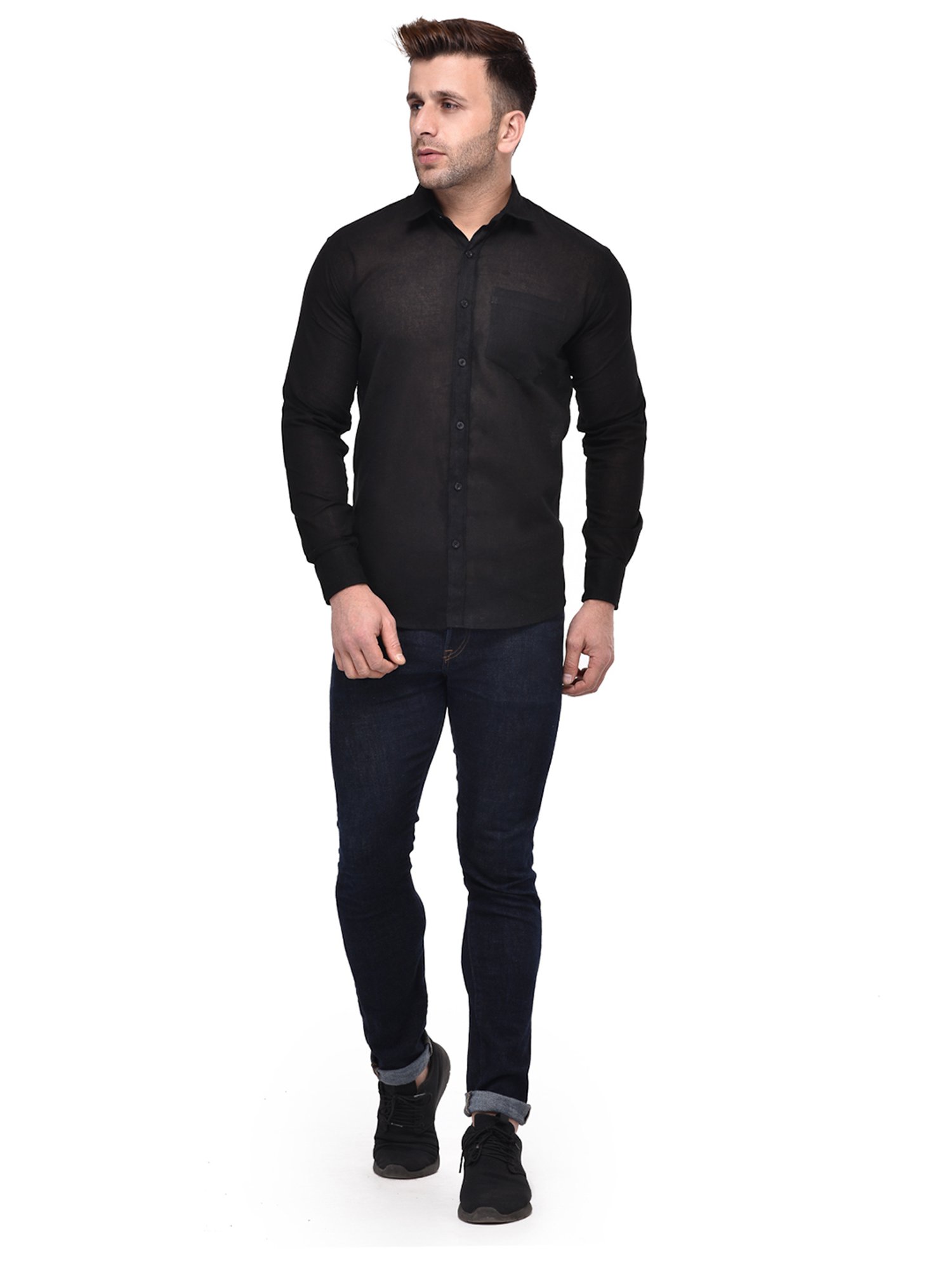 Hangup Plus Black Slim Fit Shirt