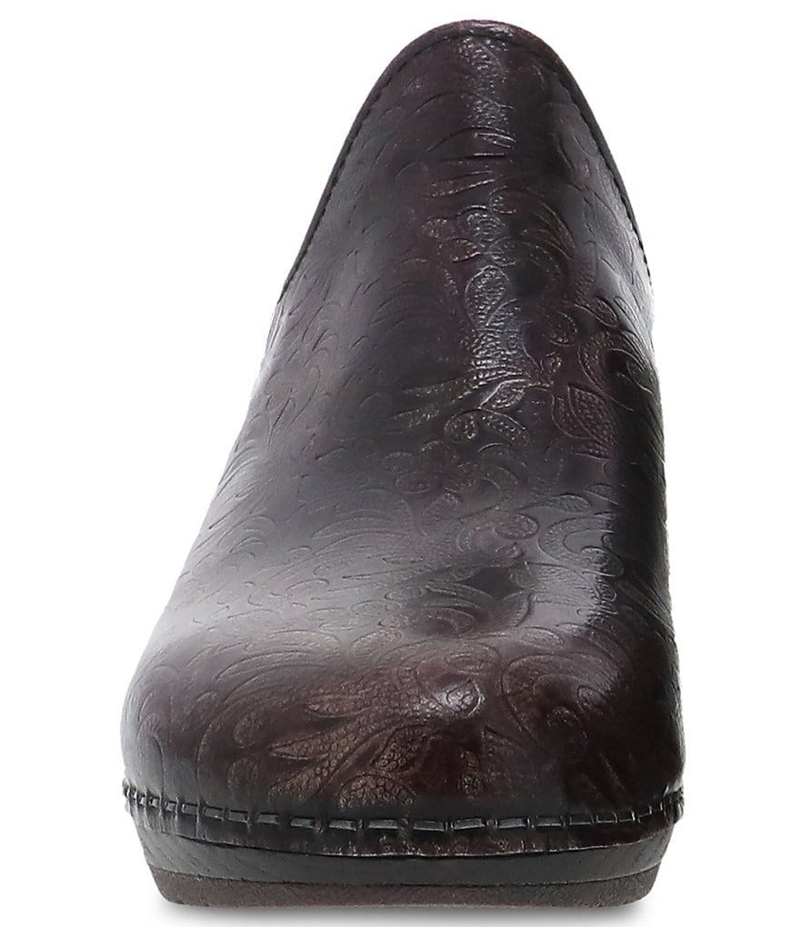 Dansko Melody Mahogany Tool Leather Slip-On Open Back Clogs