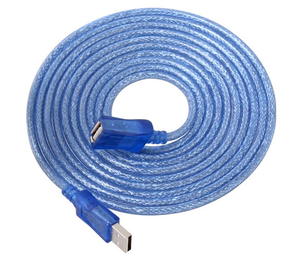DTECH CU0033 10-Foot USB 2.0 A Male to A Female Extension Cable, Blue