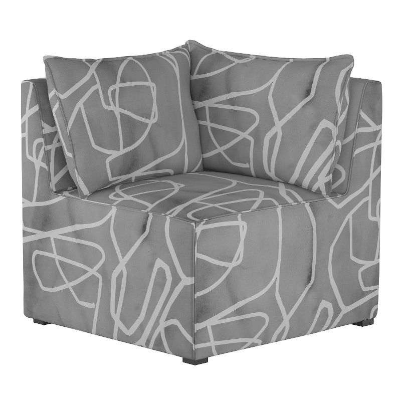 4pc French Seamed Sectional Mona Abstract Gray - Project 62™