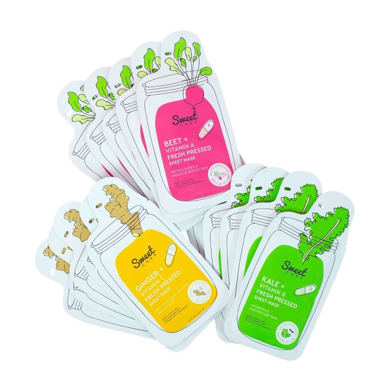 Sweet Chef Fresh Pressed Sheet Mask Bundle - 15ct
