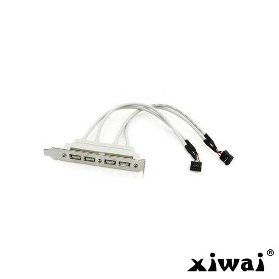 Xiwai PCI 4 PORTS USB 2.0 Female Screw to Motherboard 9p header cable with bracket