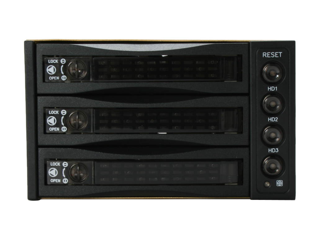 iStarUSA BPU-230SATA-BPL 2 x 5.25" to 3 x 3.5" SAS / SATA 6.0 Gbps Hot-Swap Cage - Lockable