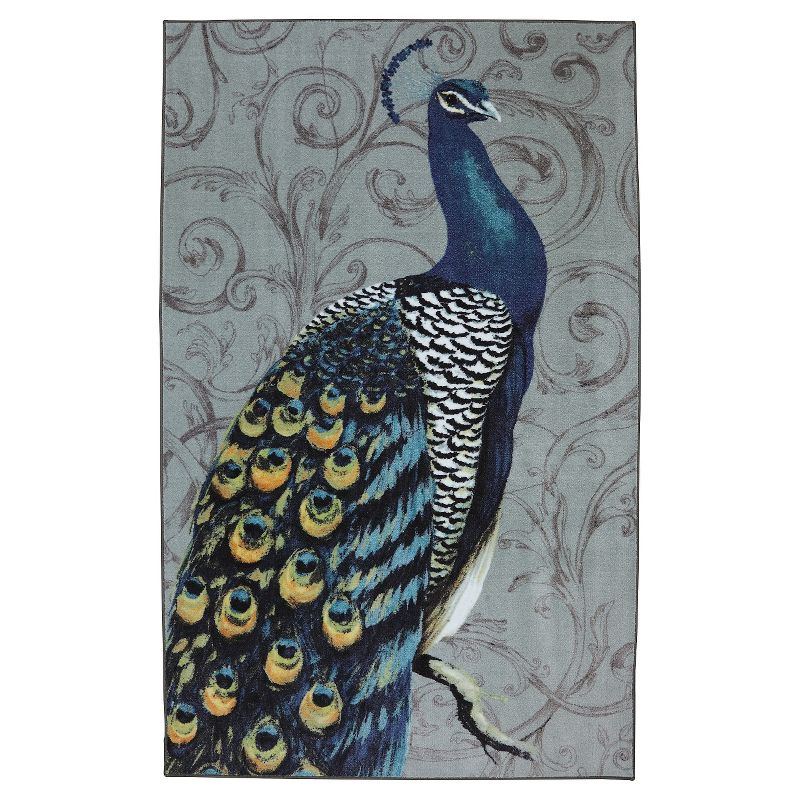 Mohawk Peacock Feathers Area Rug - Blue Green (8'x10')