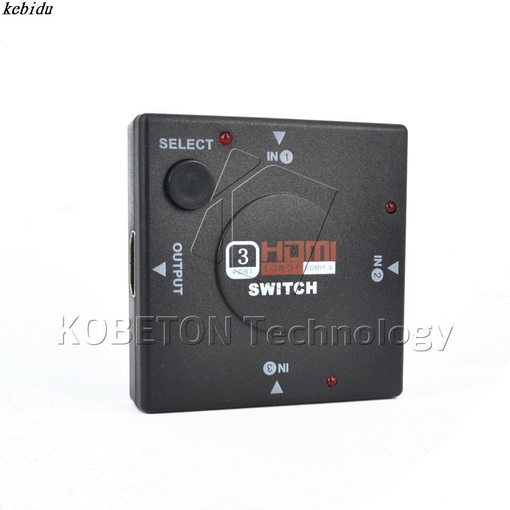 kebidu Mini 3 Port HDMI Switch Switcher HDMI Splitter 3 input 1 Output Box HDMI Selector Port Adapter Converter for HD TV 1080P