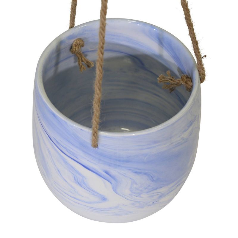 Hanging Marble Planter Blue - Sagebrook Home