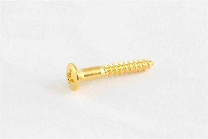 NEW - Bridge Mounting Screws For Guitar Or Bass (5), #5 x 1", Phillips - GOLD