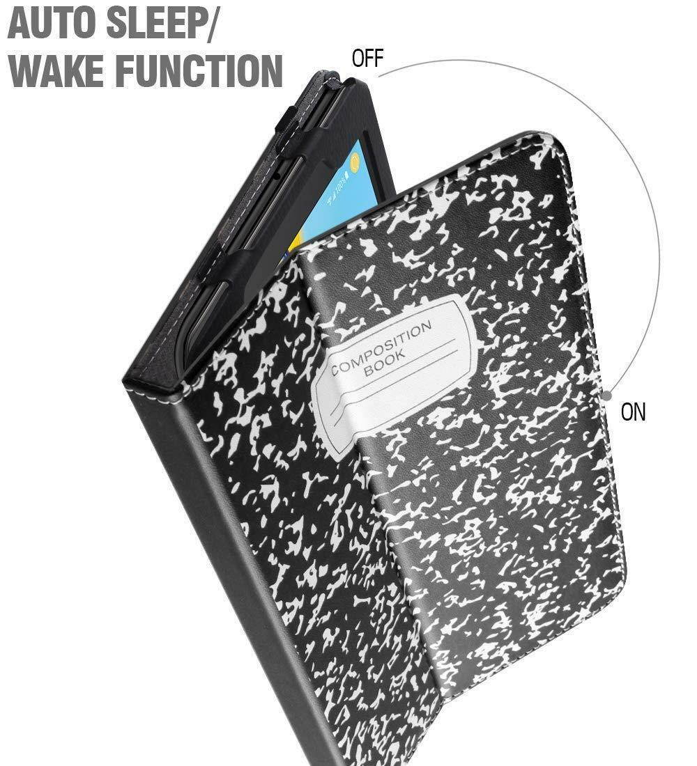 For Galaxy Tab A 8.0" 2018 Case Synthetic Leather Stand Cover Composition Book