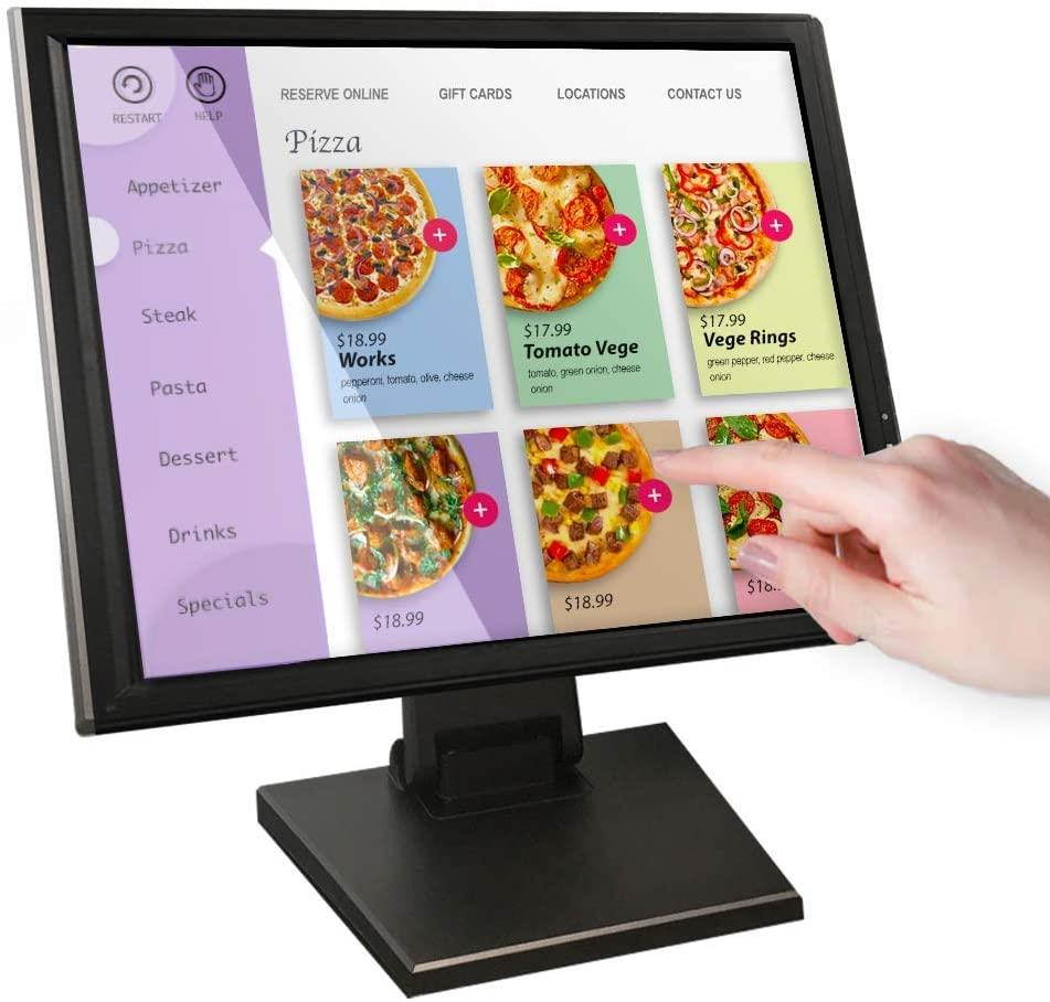 17-inch HDMI Resistive Touch Screen POS LED Monitor with VGA and HDMI Port and Cable, for Office, Retail, Restaurant, Bar, Gym, Warehouse