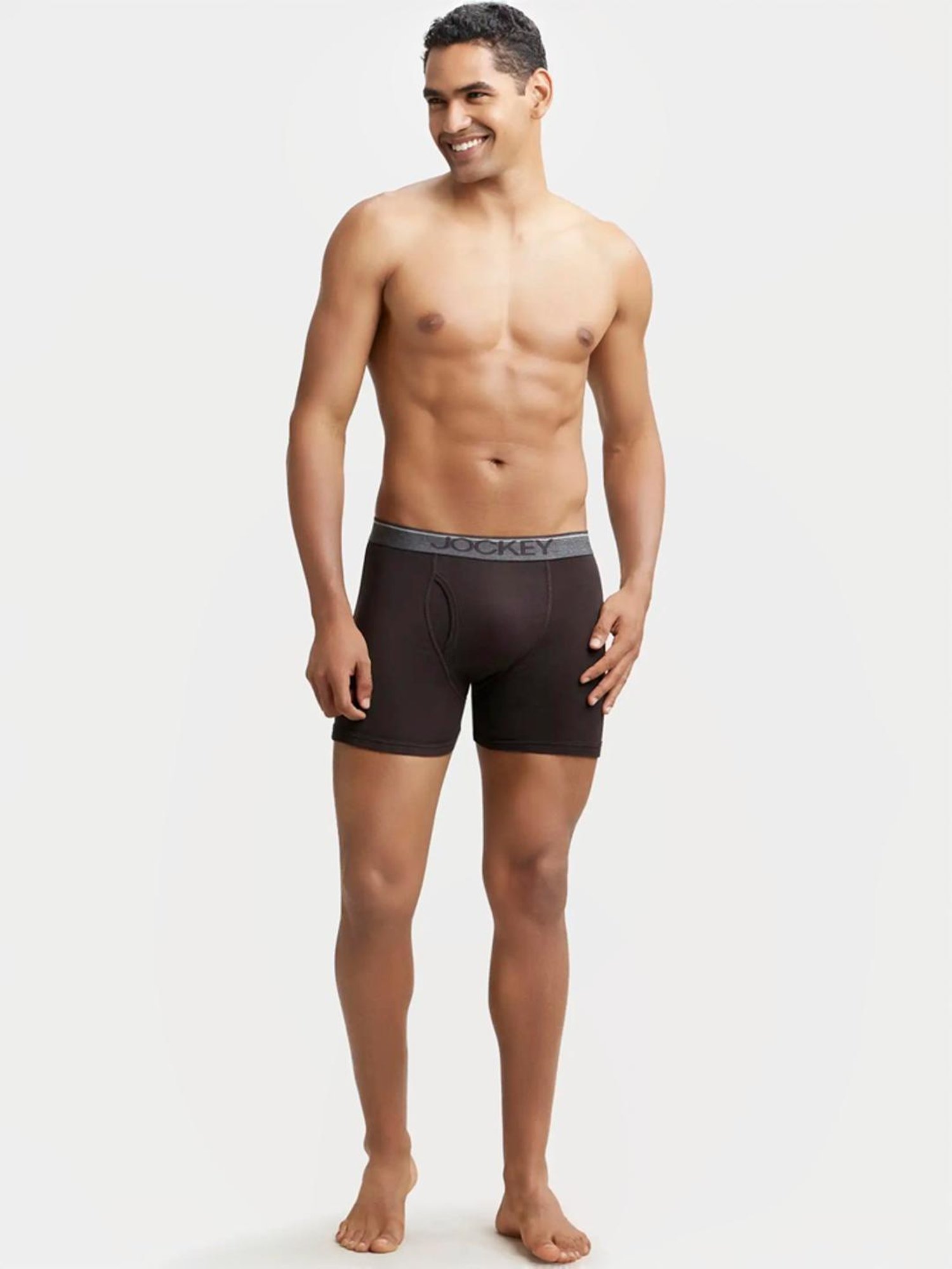 Jockey 8009 Men's Super Combed Cotton Rib Solid Boxer Brief with Ultrasoft Waistband (Pack of 2)