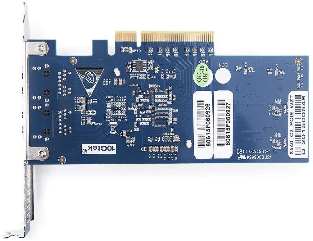 10Gb PCI-E NIC Network Card, Dual Copper RJ45 Port, PCI Express Ethernet LAN Adapter Support Windows Server/Windows/Linux/ESX, Compare to Intel X540-T2