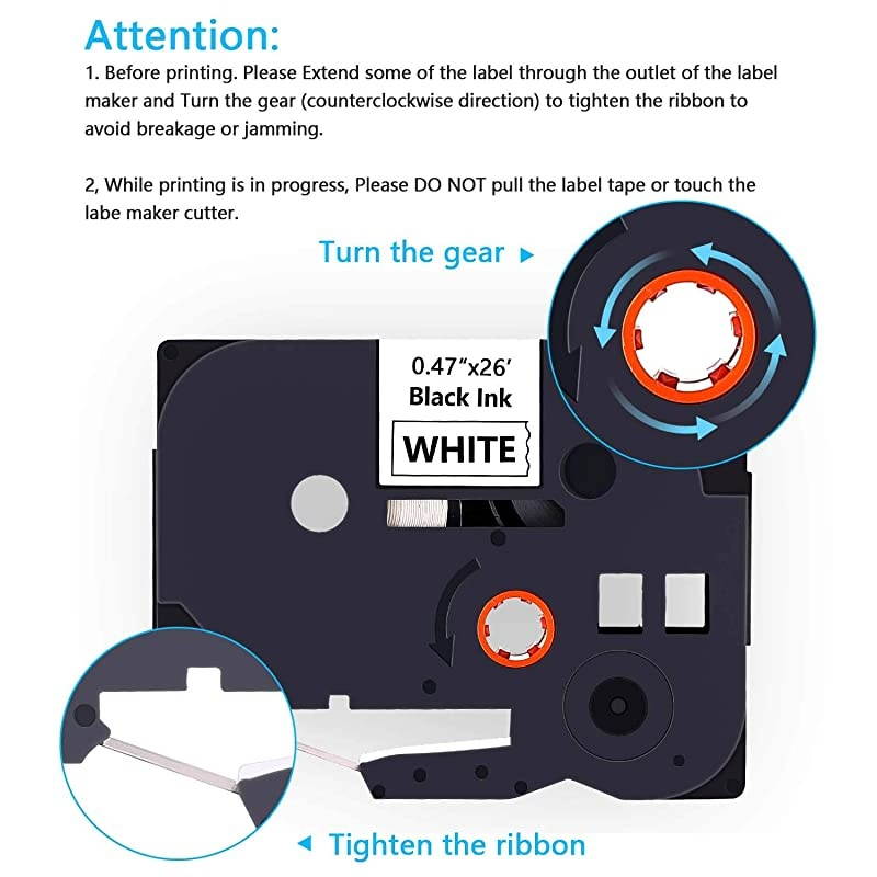 Compatible Label Tape Replacement for Brother TZe231 TZ231 Laminated PTouch Label Maker Tape for PT D210 H110 D600 PTD400AD 1280 047 x 26212mm x 8m Black on White 4Pack