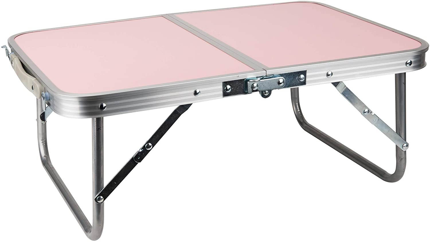 Mind Reader Folding Lap Tray, Bed Breakfast Desk with Collapsible Legs, Portable Freestanding Table for Studying, Reading, Crafting, Pink