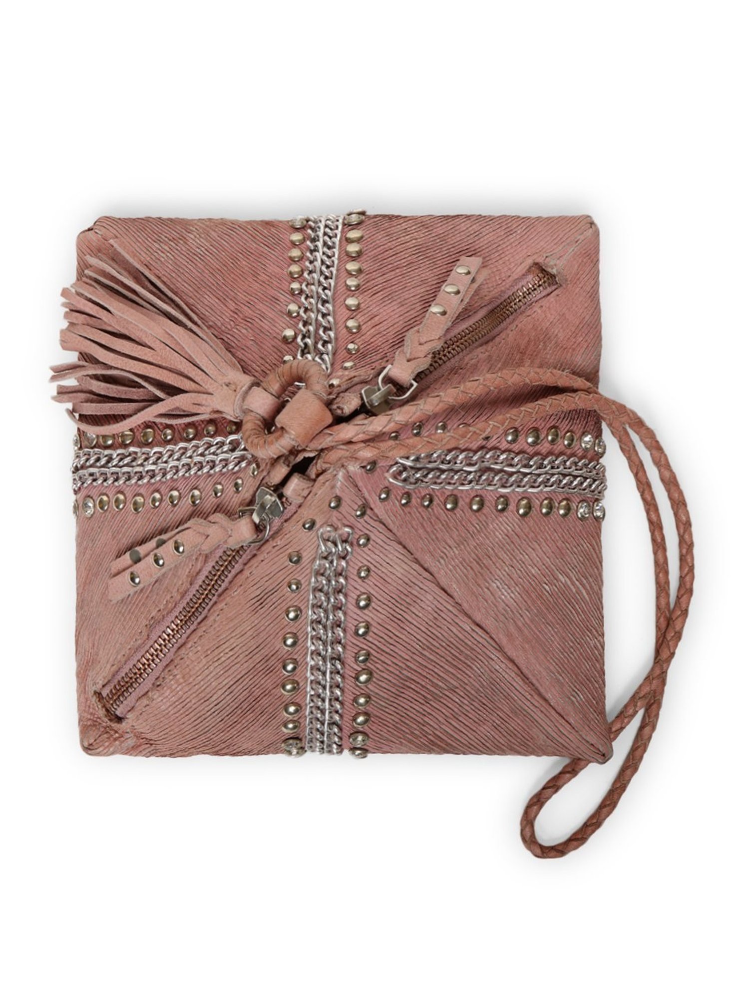 Art N Vintage Silvia Blush Pink Leather Textured Small Potli