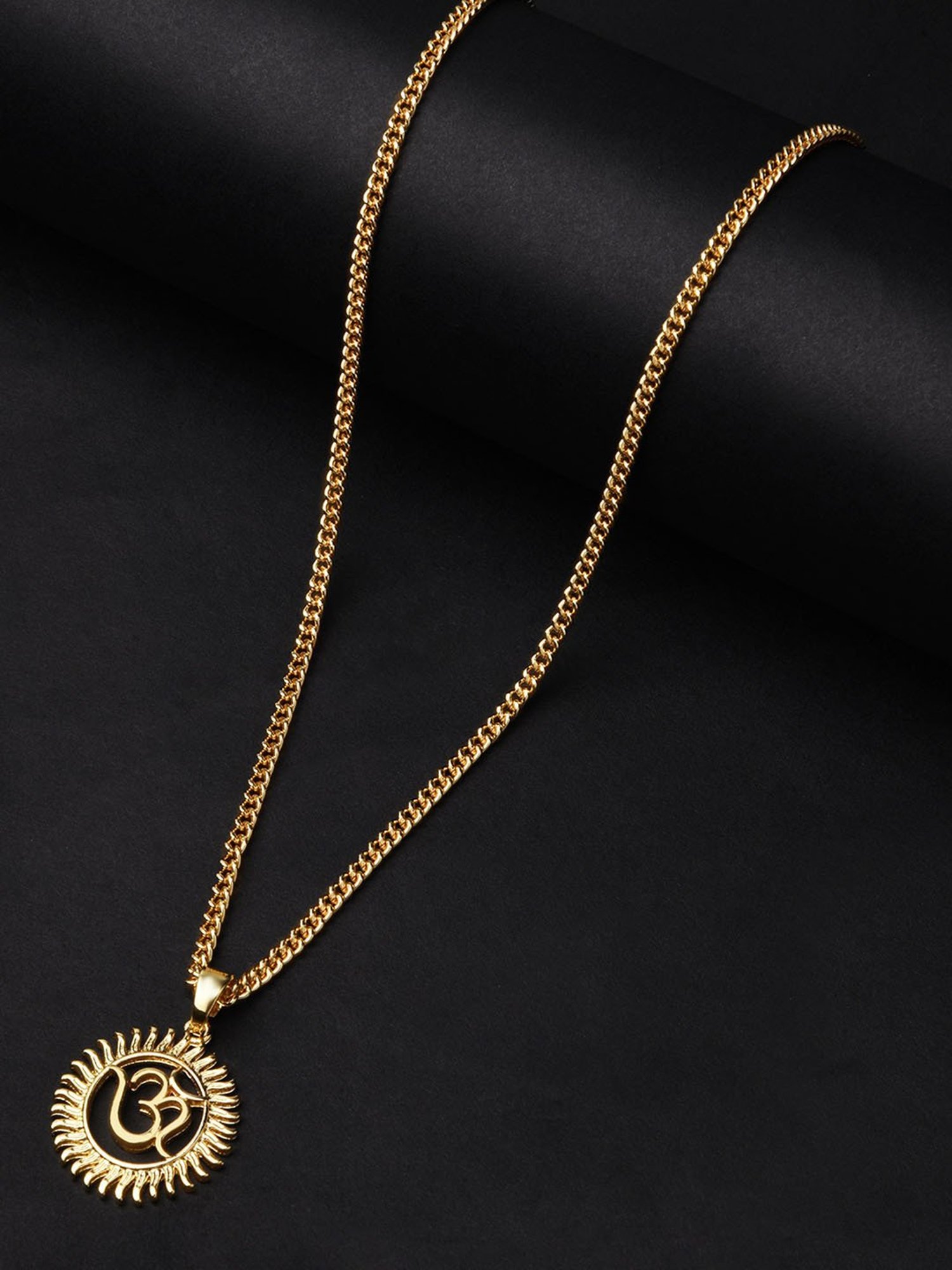 The Bro Code Gold-Plated Chakra OM Pendant Necklace for Men