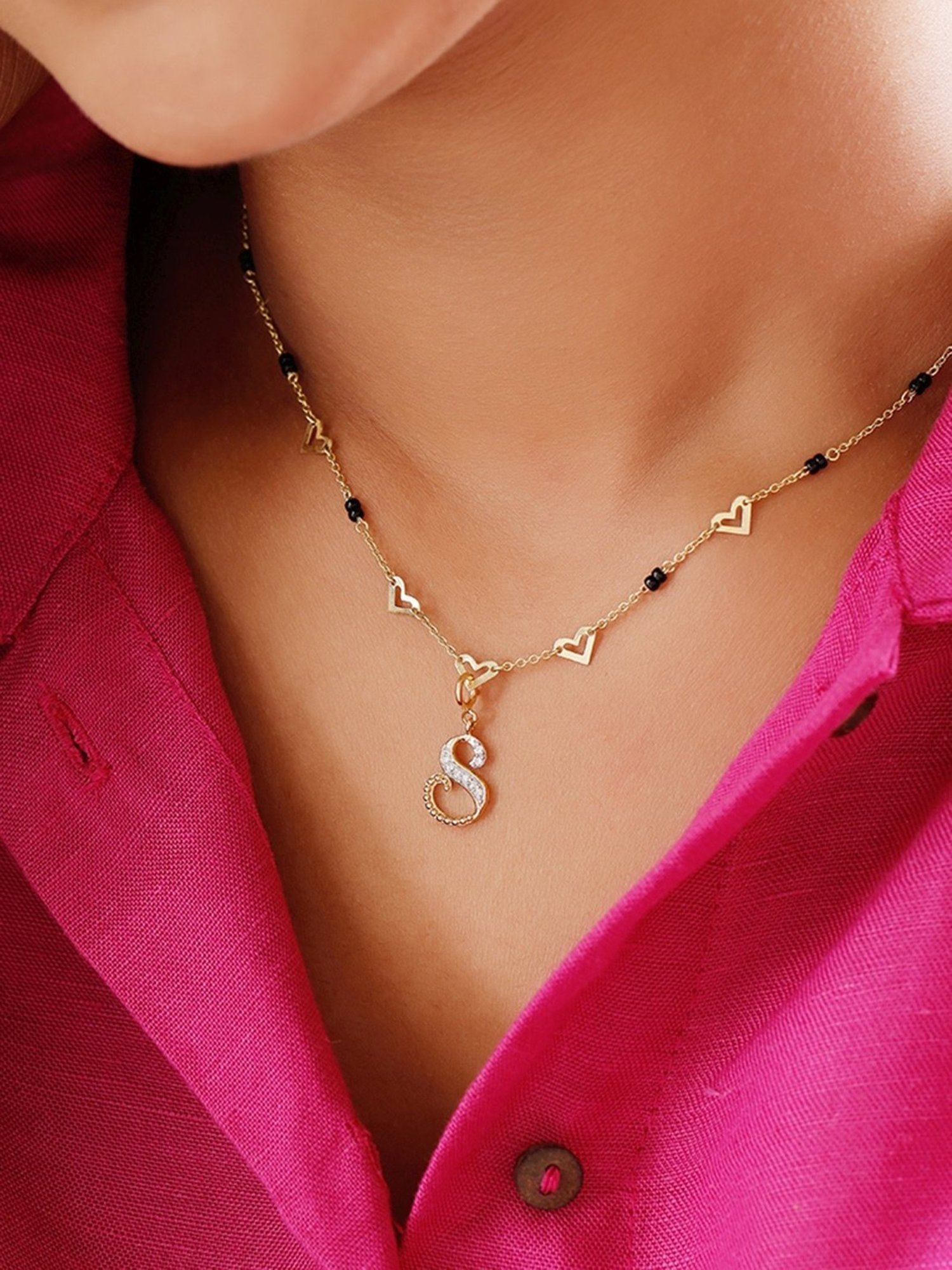 P.N.Gadgil Jewellers 18k Gold Infinity Florall Diamond Necklace For Women