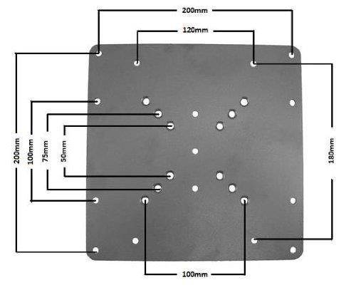 Arrowmounts AM-201C VESA Conversion Plate for Wall Mounts to extend to 200 x 200 mm AM-201C/13-32