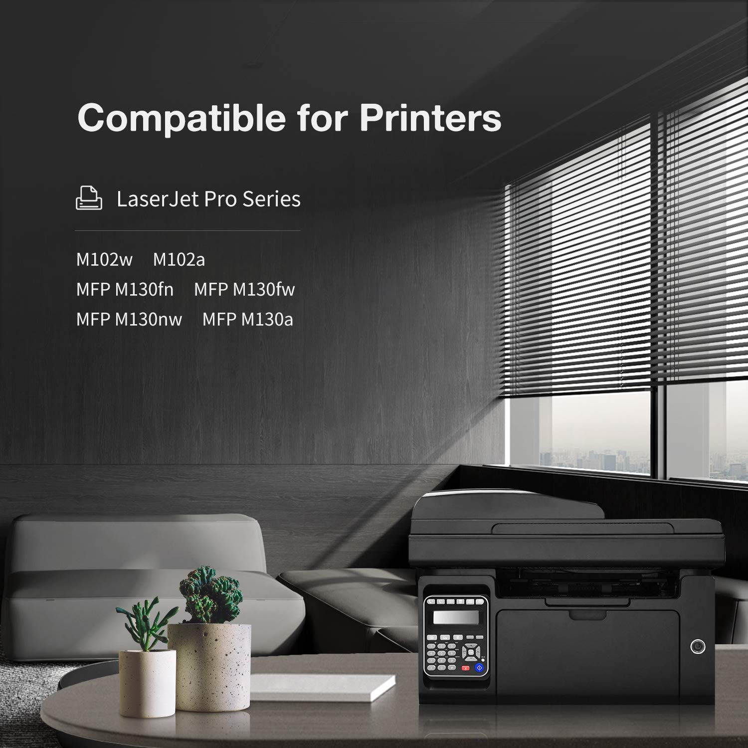 Replacement for HP 17A CF217A Toner Cartridge with Chip - Compatible for HP Laserjet Pro M102w M130fw Laserjet Pro MFP M130nw M130fn (1 Pack)