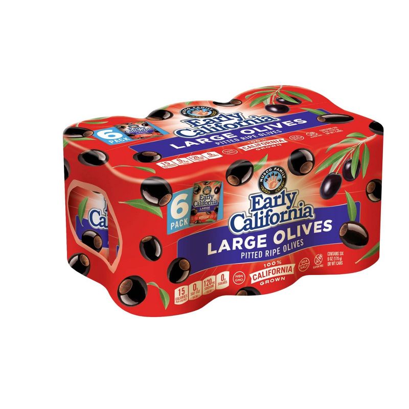 Early California Large Ripe Pitted Olives - 6oz/6pk