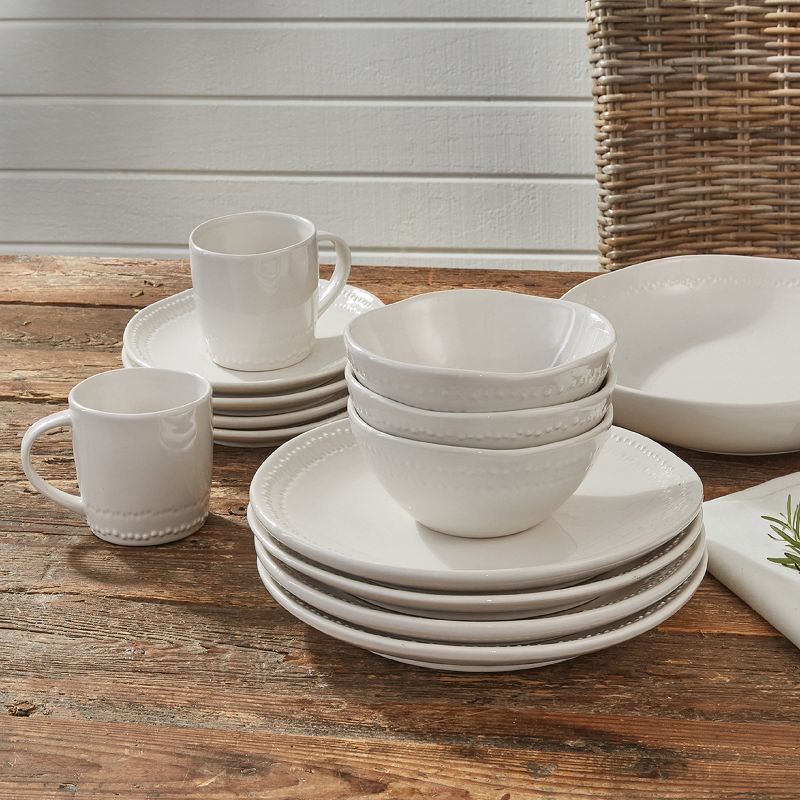 Split P Peyton Dinner Plate Set - White
