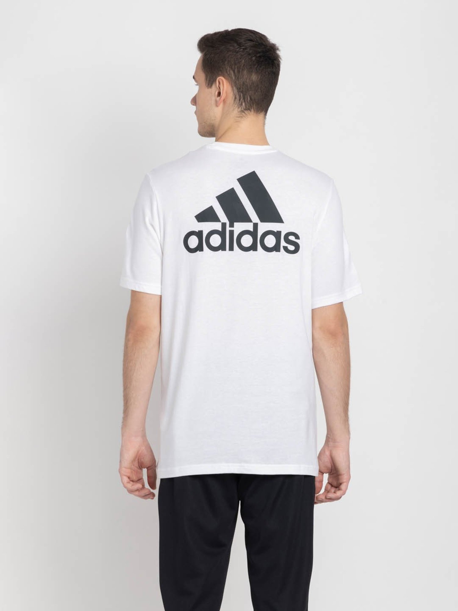 Adidas White Regular Fit Printed Sports T-Shirt