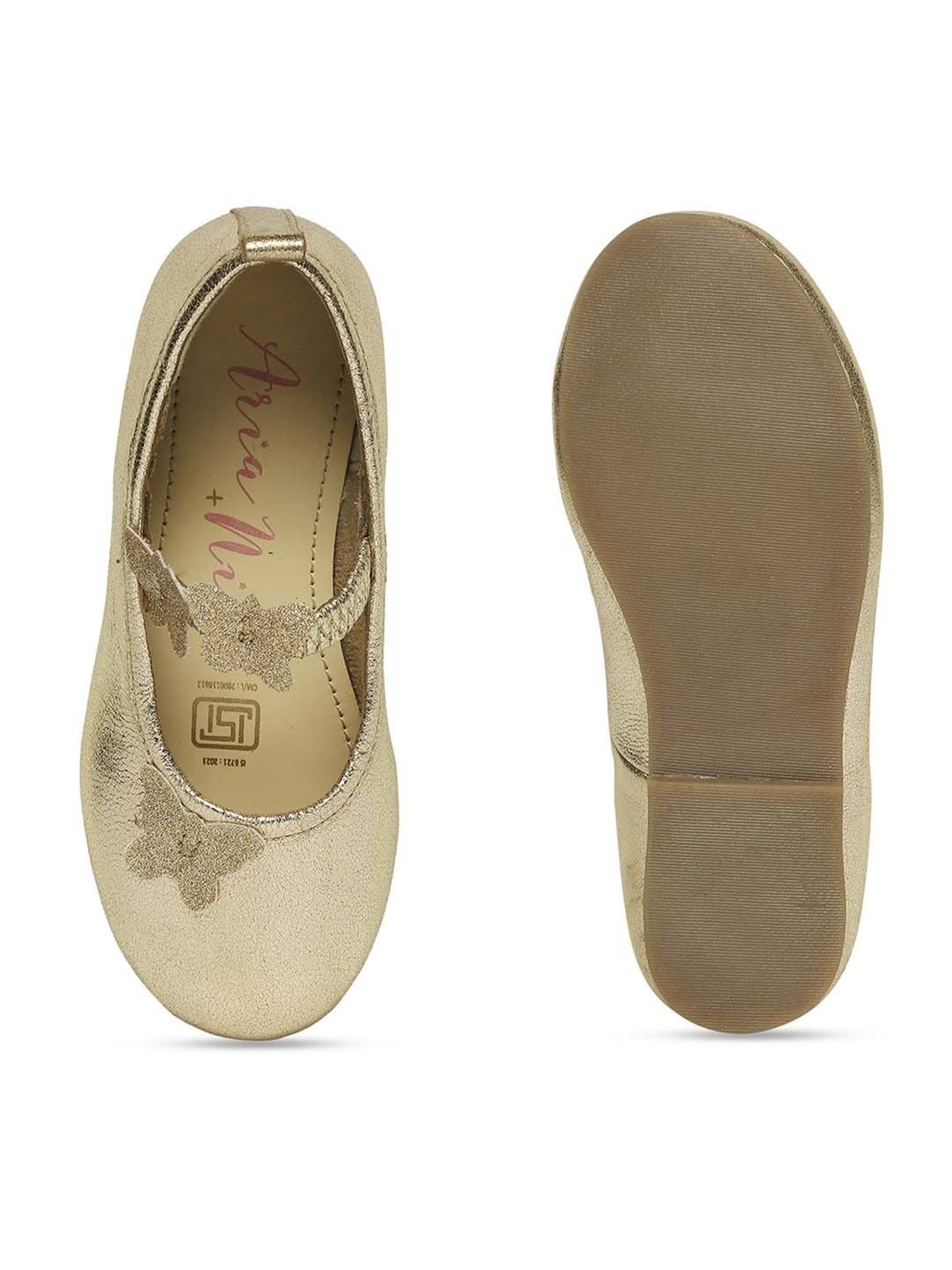 Aria Nica Kids Glint Gold Mary Jane Shoes