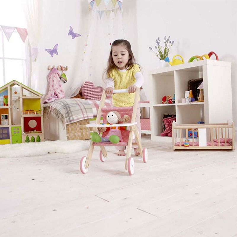 Hape Kids Wooden Babydoll Stroller Baby Toddler Pretend Toy Play Furniture